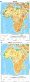 0gólnogeograficzna mapa Afryki z wersją ćwiczeniow