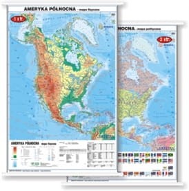 Ameryka Północna mapa fizyczna / polityczna