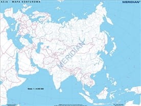 Azja - mapa konturowa