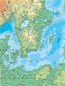 Baltic Sea physical map