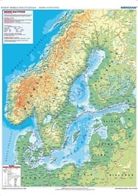 Kraje basenu Morza Bałtyckiego - mapa fizyczna