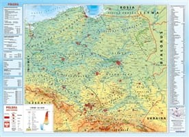 Mapa fizyczna Polski z elementami ekologii