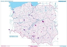 Mapa konturowa-administracyjna Polski