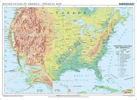 United States of America physical map