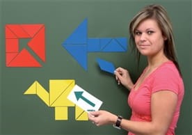 Tangram magnetyczny - 3 kolory 20 cm